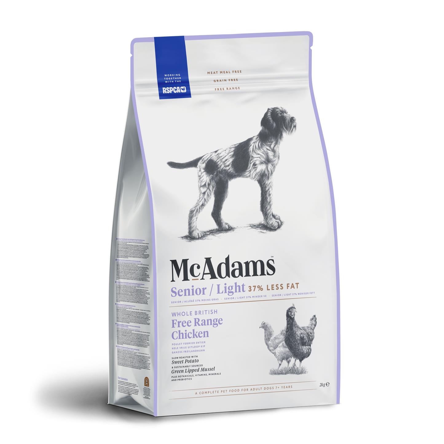 McAdams - ⾃由放養雞⾁輕型 (老年/減肥⽝配⽅)狗乾糧 2 kg