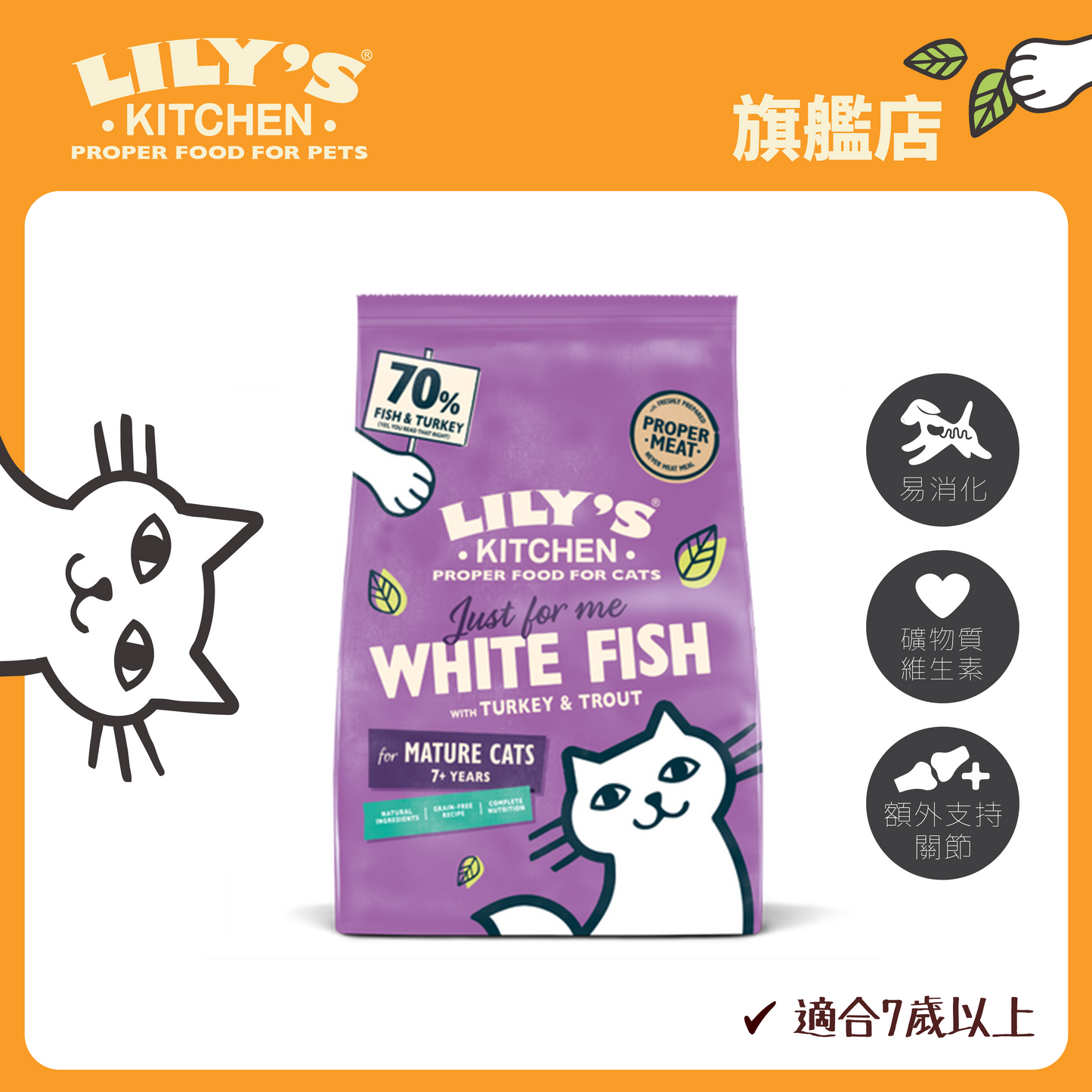 Lily's Kitchen 老貓無穀物鮮魚專用餐(800克)